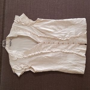 Marks & Spencer- cream Per Una top with "crinkle effect", size 8